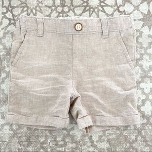 Edgehill Collection Baby/Toddler boys khaki linen shorts 12 mo like new